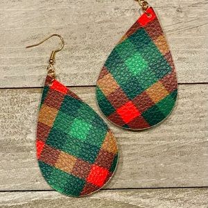 Faux Printed Leather Earrings